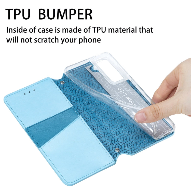 For Samsung Galaxy S22 5G Blooming Mandala Embossed Magnetic Horizontal Flip Leather Case with Holder & Card Slots & Wallet