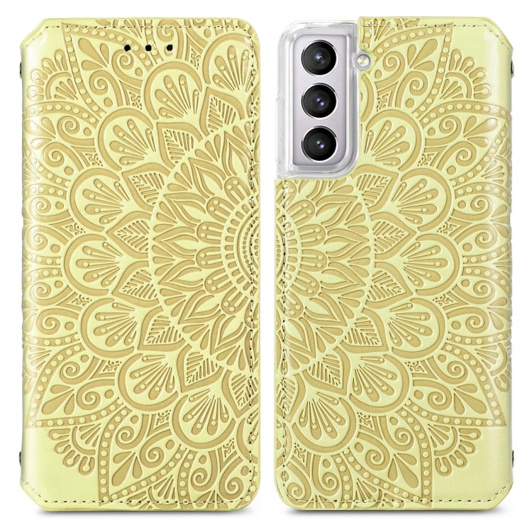 For Samsung Galaxy S22+ 5G Blooming Mandala Embossed Magnetic Horizontal Flip Leather Case with Holder & Card Slots & Wallet