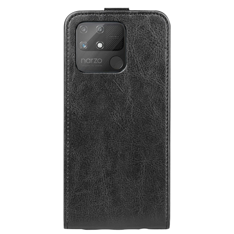 For OPPO Realme Narzo 50A R64 Texture Vertical Flip Leather Case with Card Slots & Photo Frame