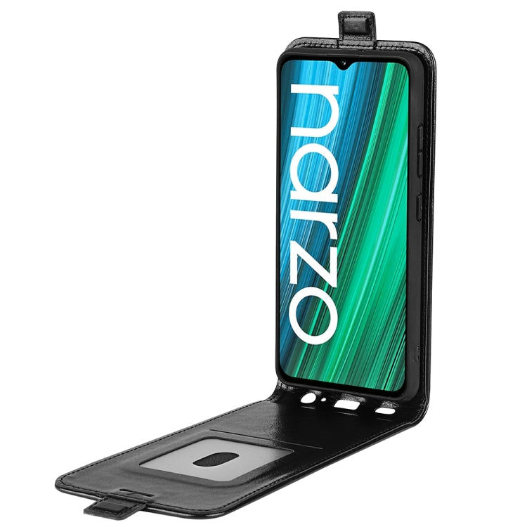 For OPPO Realme Narzo 50A R64 Texture Vertical Flip Leather Case with Card Slots & Photo Frame