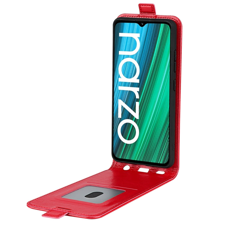For OPPO Realme Narzo 50A R64 Texture Vertical Flip Leather Case with Card Slots & Photo Frame