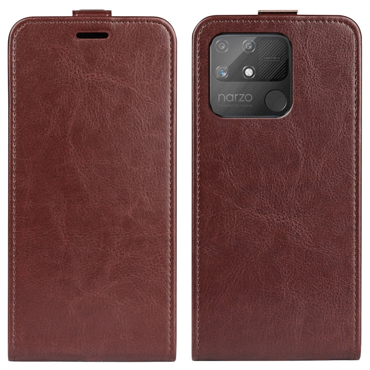 For OPPO Realme Narzo 50A R64 Texture Vertical Flip Leather Case with Card Slots & Photo Frame