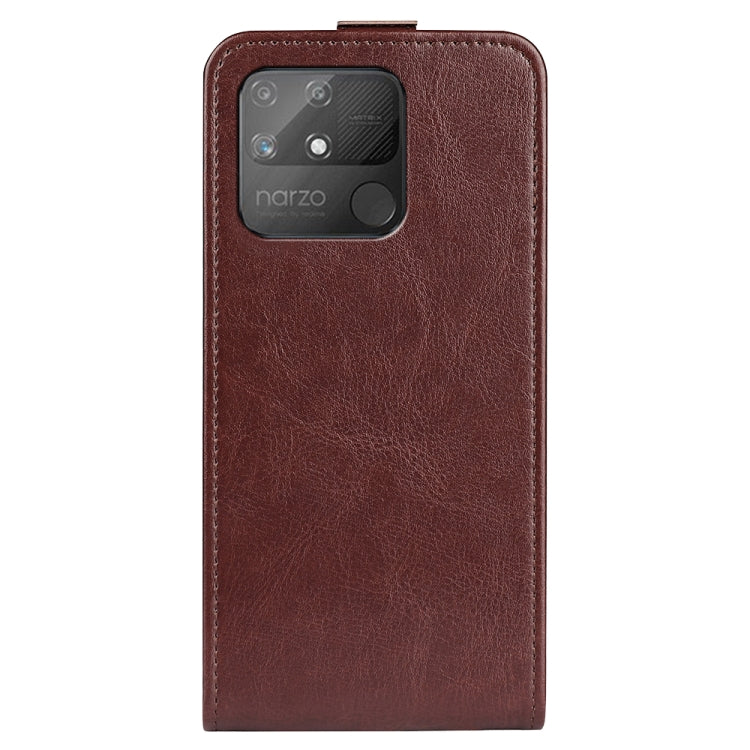 For OPPO Realme Narzo 50A R64 Texture Vertical Flip Leather Case with Card Slots & Photo Frame
