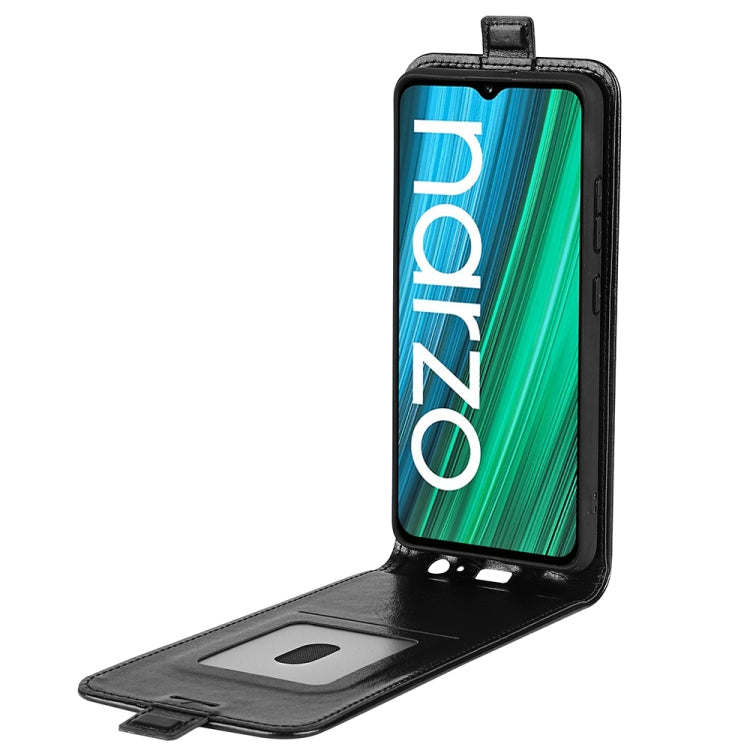 For OPPO Realme Narzo 50i R64 Texture Vertical Flip Leather Case with Card Slots & Photo Frame