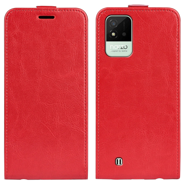 For OPPO Realme Narzo 50i R64 Texture Vertical Flip Leather Case with Card Slots & Photo Frame