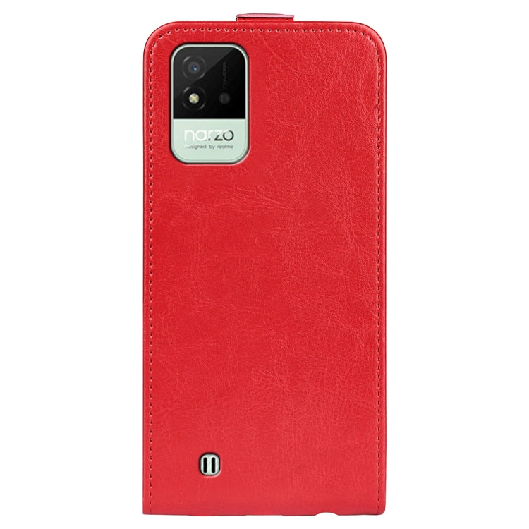 For OPPO Realme Narzo 50i R64 Texture Vertical Flip Leather Case with Card Slots & Photo Frame