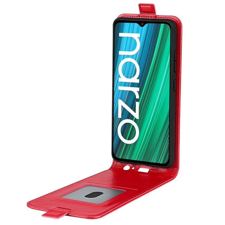 For OPPO Realme Narzo 50i R64 Texture Vertical Flip Leather Case with Card Slots & Photo Frame