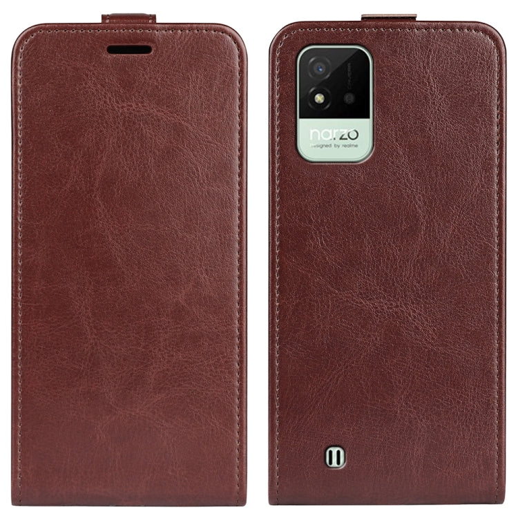 For OPPO Realme Narzo 50i R64 Texture Vertical Flip Leather Case with Card Slots & Photo Frame
