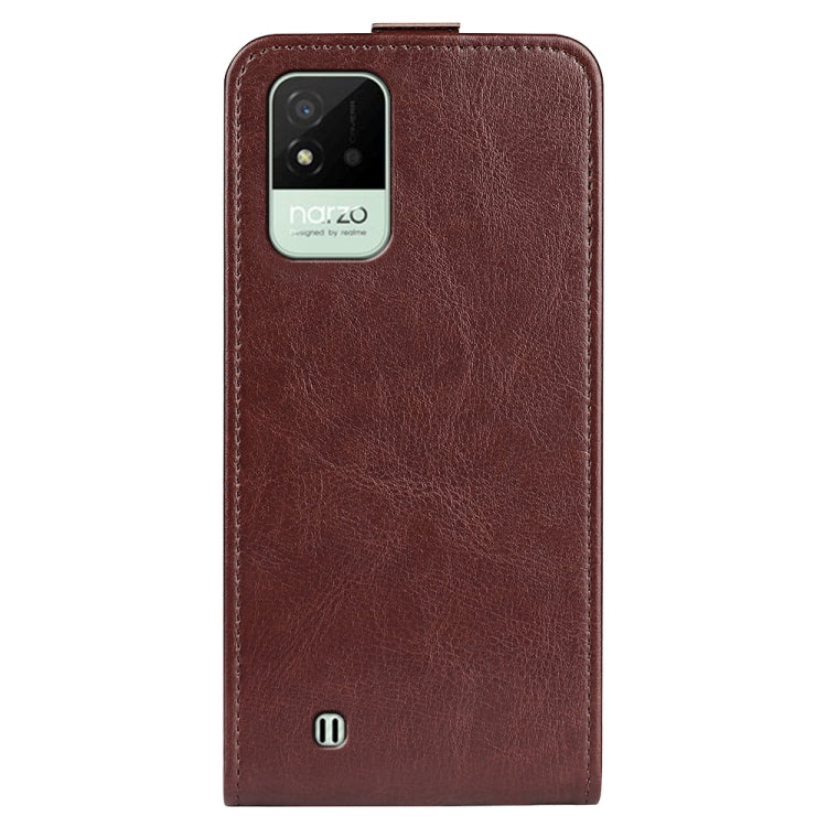 For OPPO Realme Narzo 50i R64 Texture Vertical Flip Leather Case with Card Slots & Photo Frame