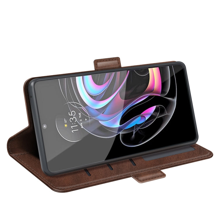 For Motorola Edge 20 lite 5G Dual-side Magnetic Buckle Horizontal Flip Phone Leather Case with Holder & Card Slots & Wallet