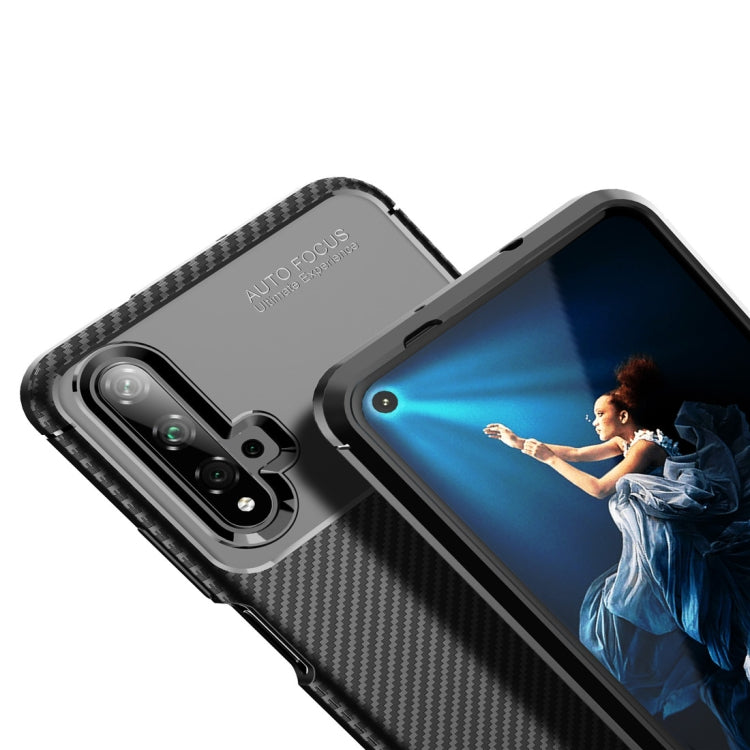 Beetle Series Carbon Fiber Texture Shockproof TPU Case for Huawei Honor 20