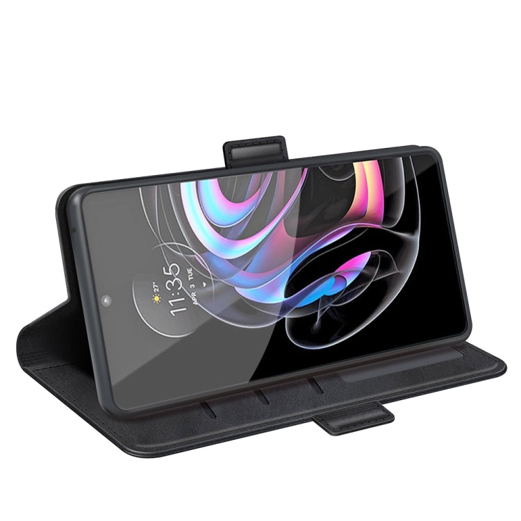 For Motorola Edge 20 Pro 5G Dual-side Magnetic Buckle Horizontal Flip Phone Leather Case with Holder & Card Slots & Wallet