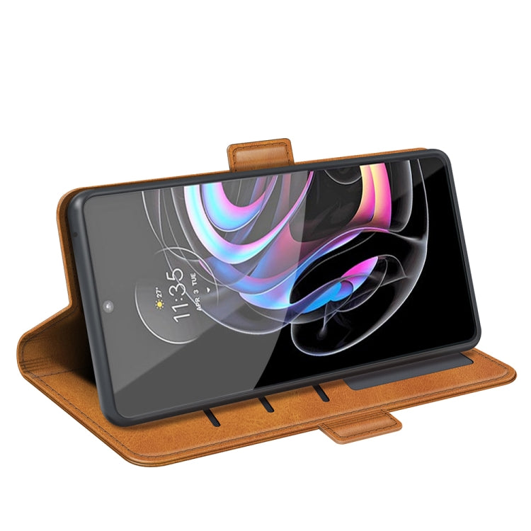 For Motorola Edge 20 Pro 5G Dual-side Magnetic Buckle Horizontal Flip Phone Leather Case with Holder & Card Slots & Wallet
