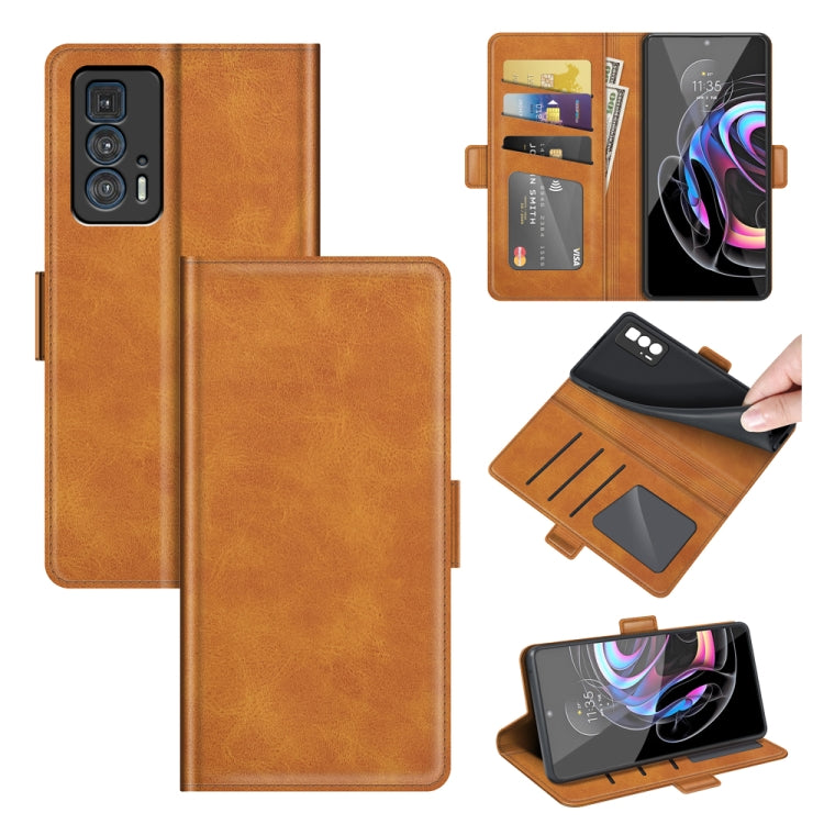 For Motorola Edge 20 Pro 5G Dual-side Magnetic Buckle Horizontal Flip Phone Leather Case with Holder & Card Slots & Wallet