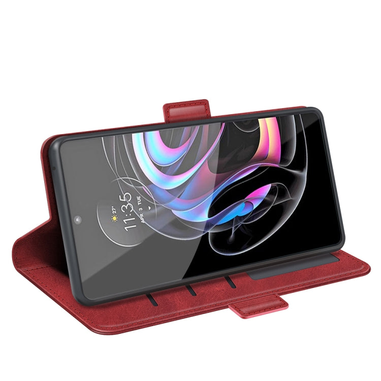For Motorola Edge 20 Pro 5G Dual-side Magnetic Buckle Horizontal Flip Phone Leather Case with Holder & Card Slots & Wallet