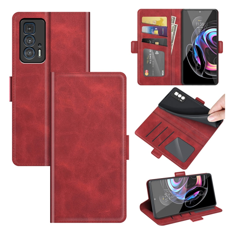 For Motorola Edge 20 Pro 5G Dual-side Magnetic Buckle Horizontal Flip Phone Leather Case with Holder & Card Slots & Wallet