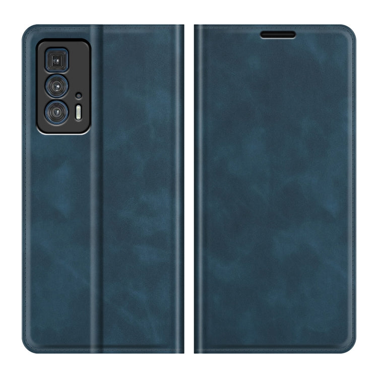 For Motorola Edge 20 Pro Retro-skin Business Magnetic Suction Phone Leather Case with Holder & Card Slots & Wallet