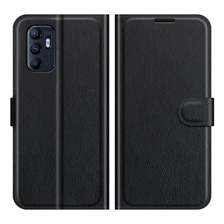Litchi Texture Leather Phone Case For OPPO Reno6 4G