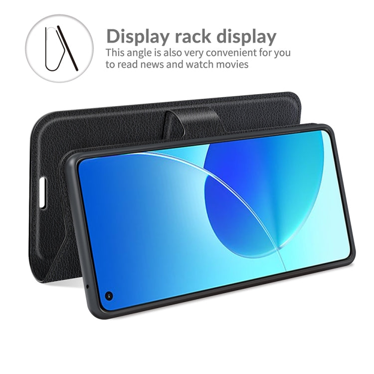 Litchi Texture Leather Phone Case For OPPO Reno6 4G