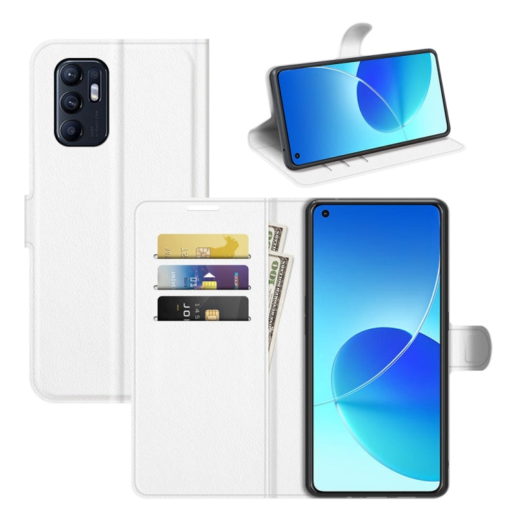Litchi Texture Leather Phone Case For OPPO Reno6 4G
