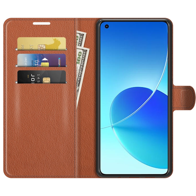 Litchi Texture Leather Phone Case For OPPO Reno6 4G