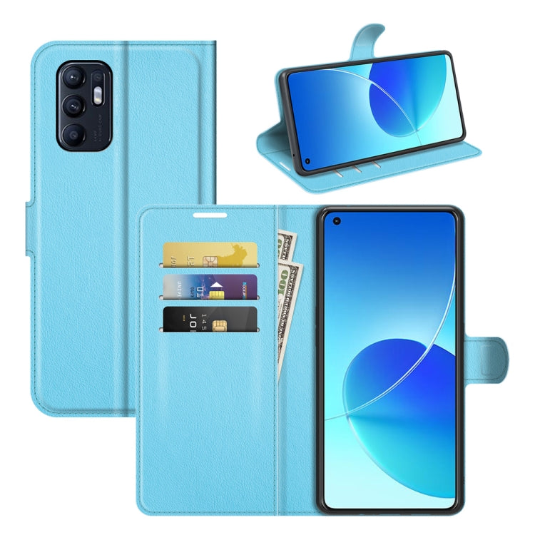 Litchi Texture Leather Phone Case For OPPO Reno6 4G