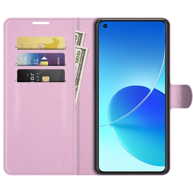 Litchi Texture Leather Phone Case For OPPO Reno6 4G