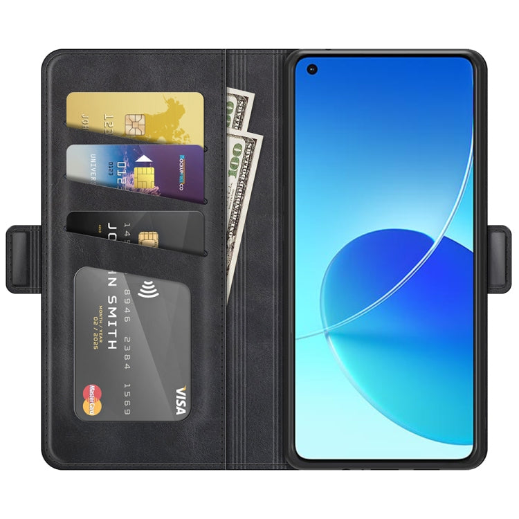 For OPPO Reno6 4G Dual-side Magnetic Buckle Horizontal Flip Leather Case with Holder & Card Slots & Wallet