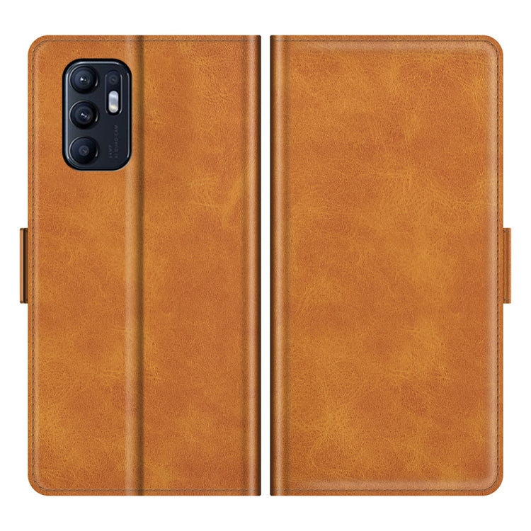 For OPPO Reno6 4G Dual-side Magnetic Buckle Horizontal Flip Leather Case with Holder & Card Slots & Wallet