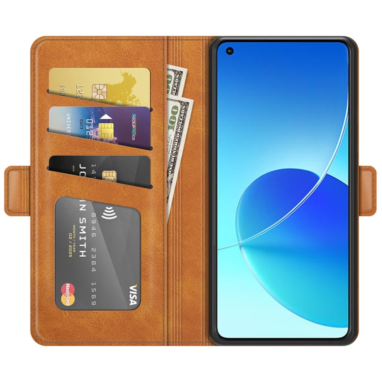 For OPPO Reno6 4G Dual-side Magnetic Buckle Horizontal Flip Leather Case with Holder & Card Slots & Wallet