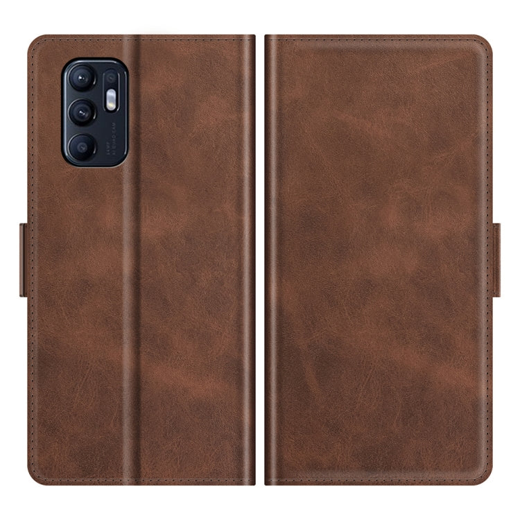 For OPPO Reno6 4G Dual-side Magnetic Buckle Horizontal Flip Leather Case with Holder & Card Slots & Wallet