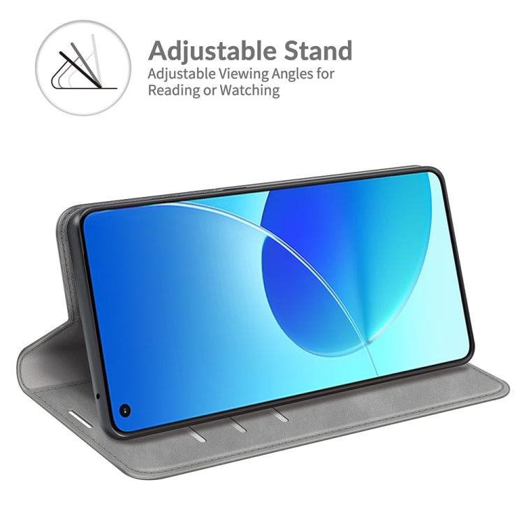 Retro-skin Magnetic Suction Leather Phone Case For OPPO Reno6 4G