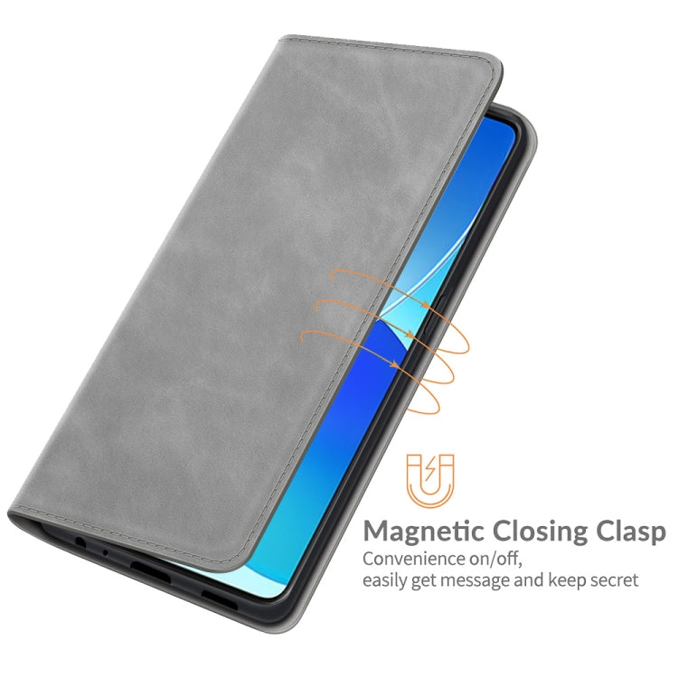 Retro-skin Magnetic Suction Leather Phone Case For OPPO Reno6 4G