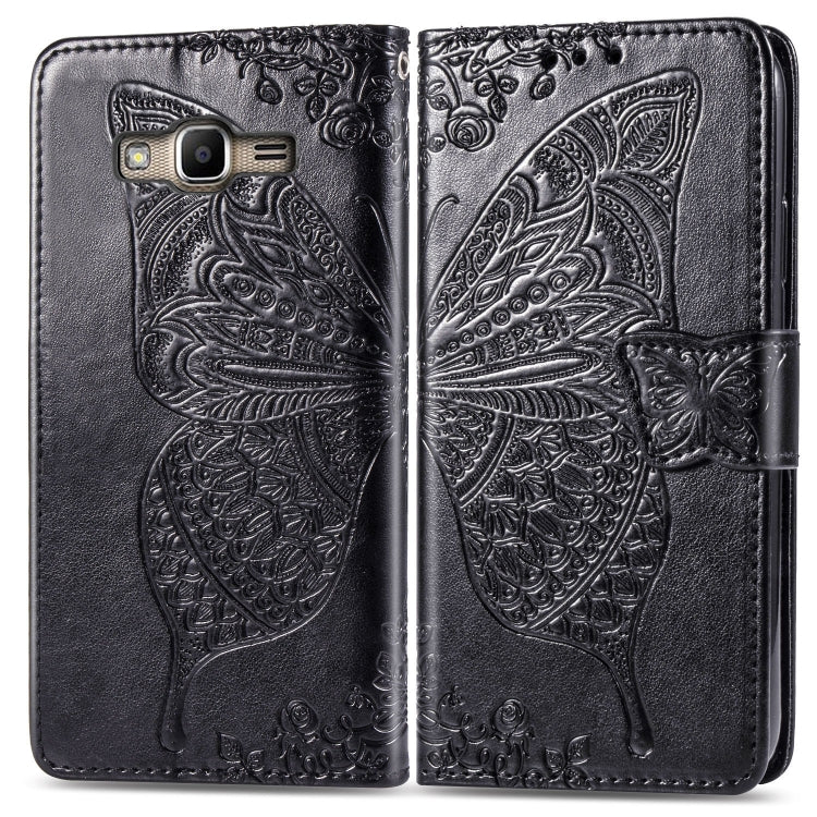 Butterfly Love Flowers Embossing Horizontal Flip Leather Case for Galaxy J2 Prime / G530, with Holder & Card Slots & Wallet & Lanyard