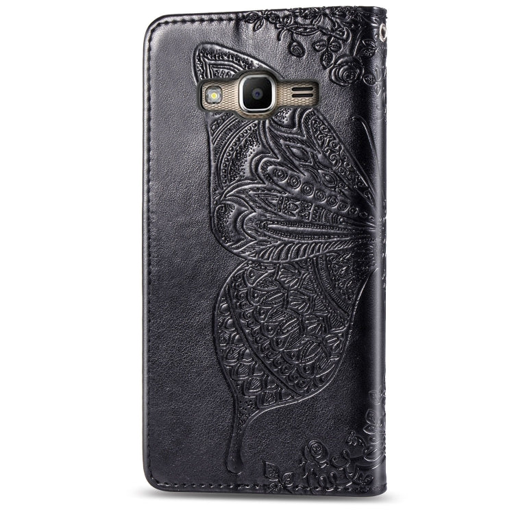 Butterfly Love Flowers Embossing Horizontal Flip Leather Case for Galaxy J2 Prime / G530, with Holder & Card Slots & Wallet & Lanyard