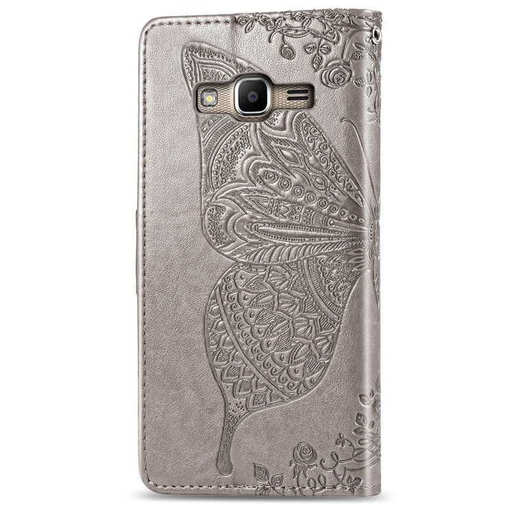Butterfly Love Flowers Embossing Horizontal Flip Leather Case for Galaxy J2 Prime / G530, with Holder & Card Slots & Wallet & Lanyard