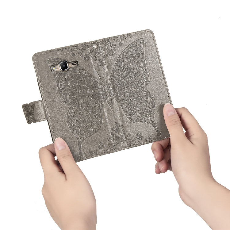 Butterfly Love Flowers Embossing Horizontal Flip Leather Case for Galaxy J2 Prime / G530, with Holder & Card Slots & Wallet & Lanyard
