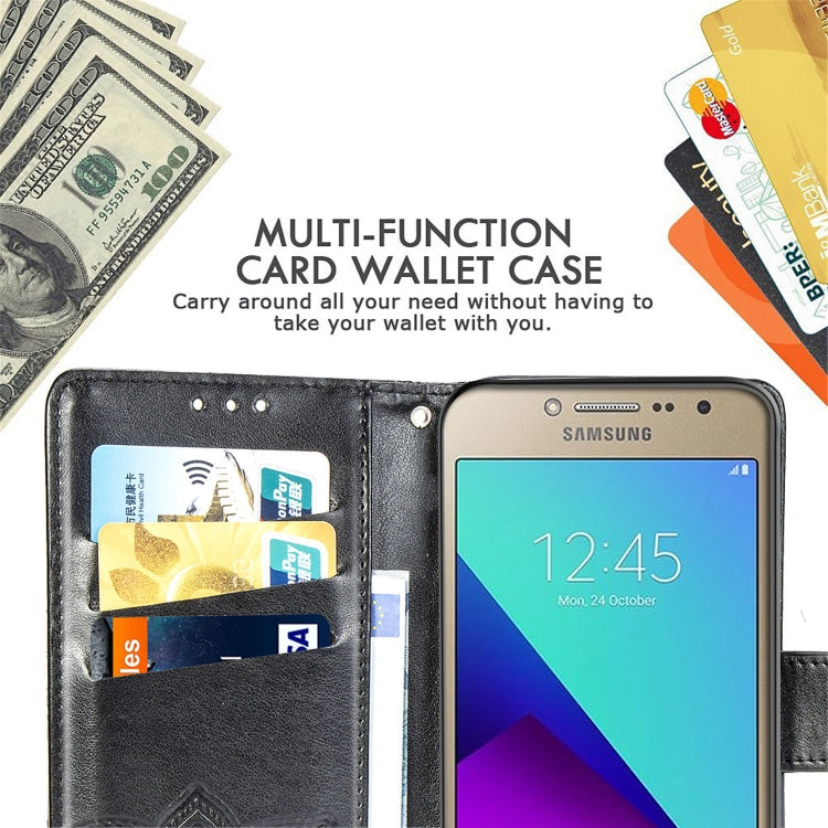 Butterfly Love Flowers Embossing Horizontal Flip Leather Case for Galaxy J2 Prime / G530, with Holder & Card Slots & Wallet & Lanyard