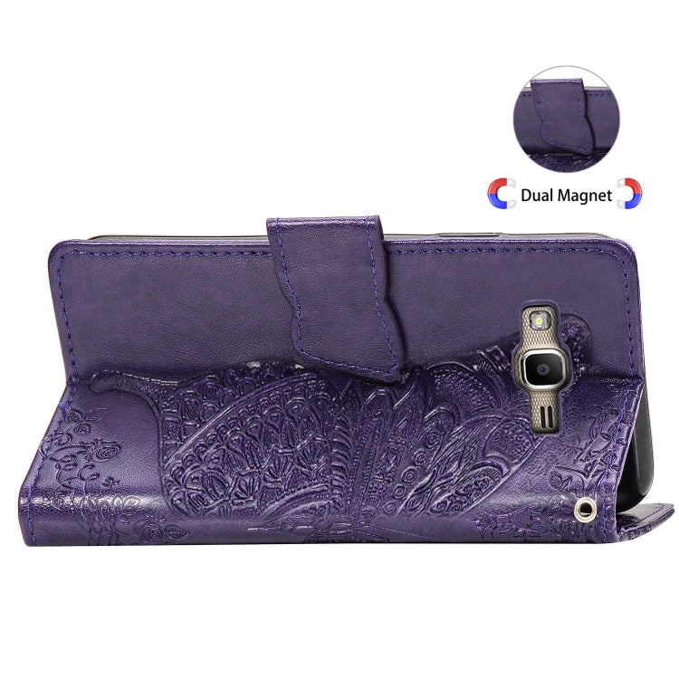 Butterfly Love Flowers Embossing Horizontal Flip Leather Case for Galaxy J2 Prime / G530, with Holder & Card Slots & Wallet & Lanyard