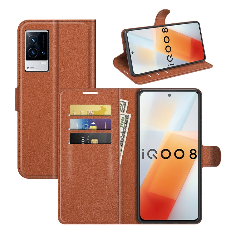 Litchi Texture Leather Phone Case For vivo iQOO 8