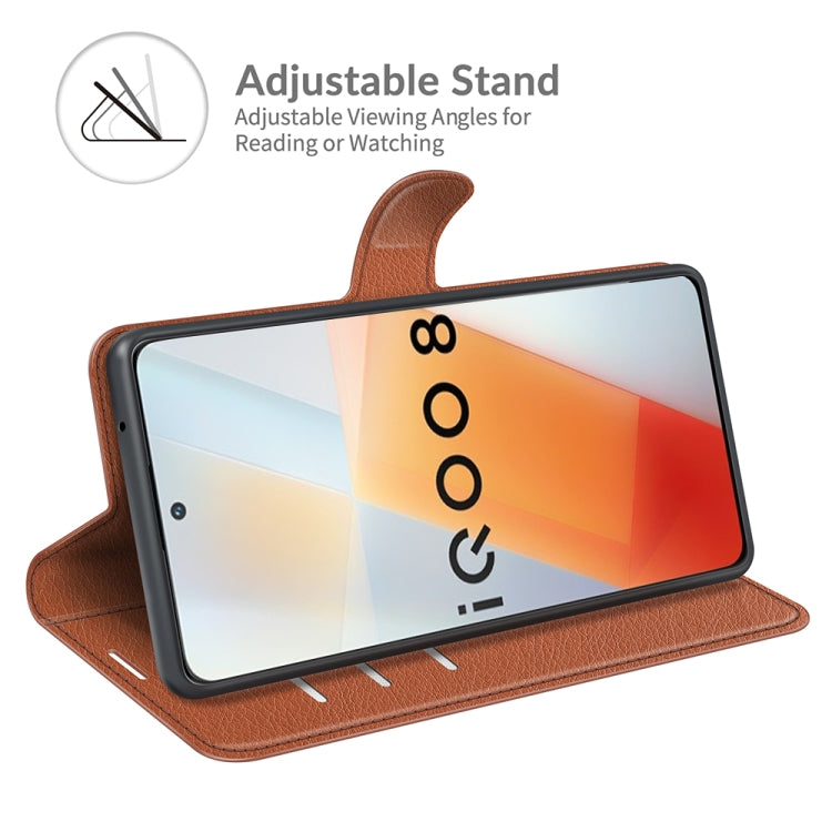 Litchi Texture Leather Phone Case For vivo iQOO 8
