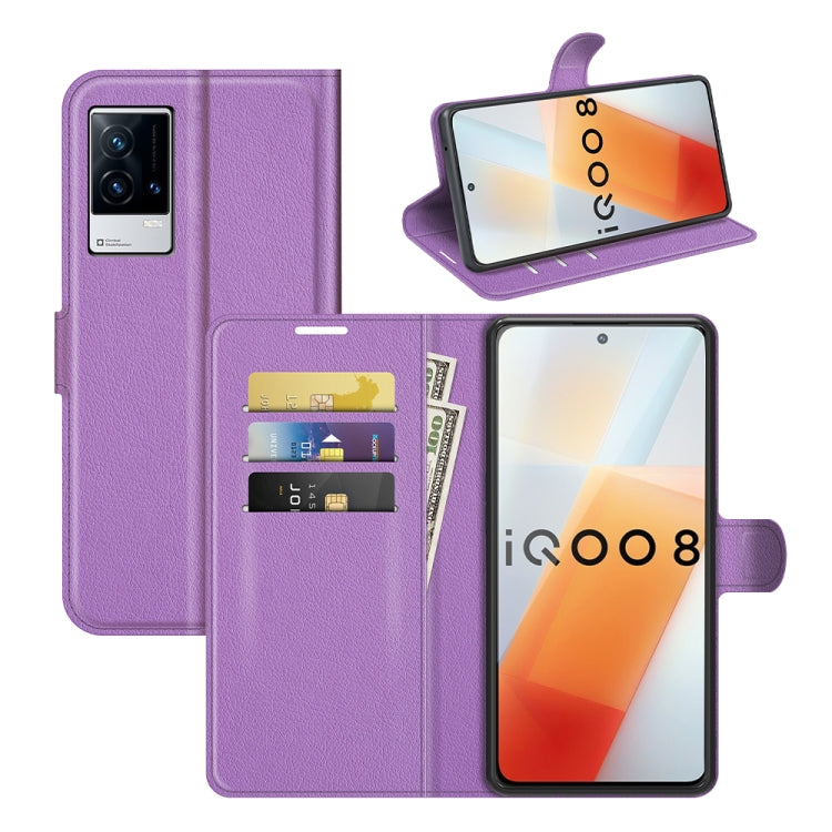 Litchi Texture Leather Phone Case For vivo iQOO 8
