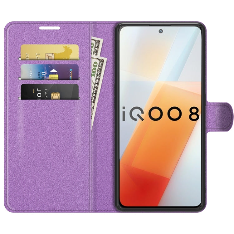 Litchi Texture Leather Phone Case For vivo iQOO 8