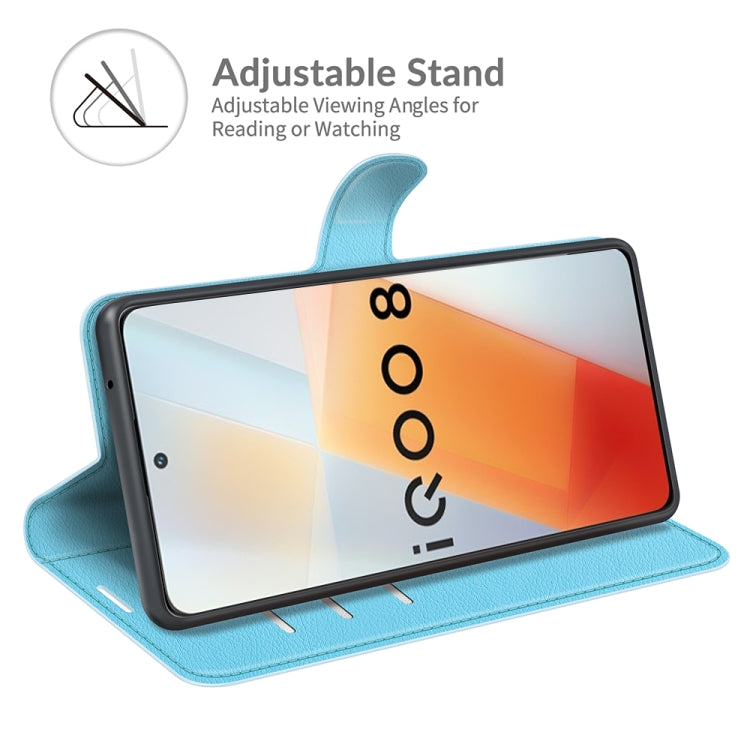 Litchi Texture Leather Phone Case For vivo iQOO 8