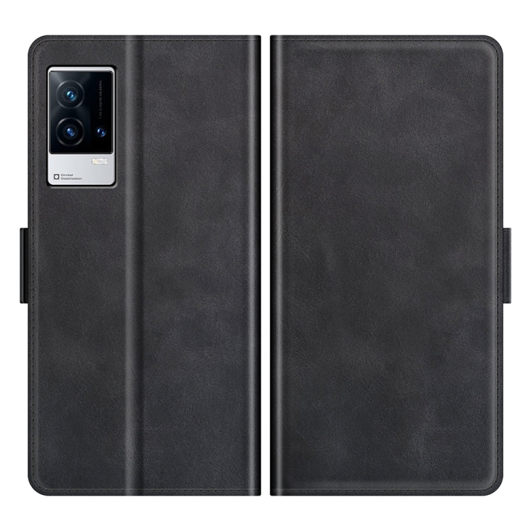 For vivo iQOO 8 Dual-side Magnetic Buckle Flip Leather Phone Case