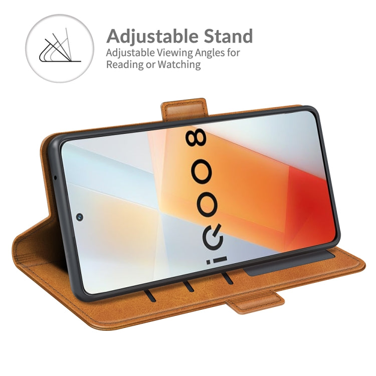 For vivo iQOO 8 Dual-side Magnetic Buckle Flip Leather Phone Case