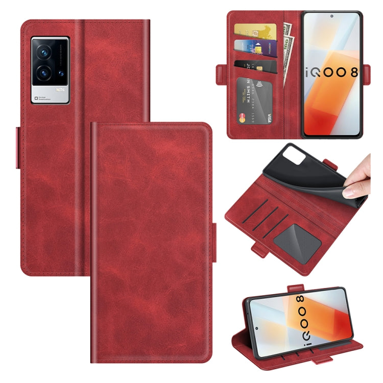For vivo iQOO 8 Dual-side Magnetic Buckle Flip Leather Phone Case
