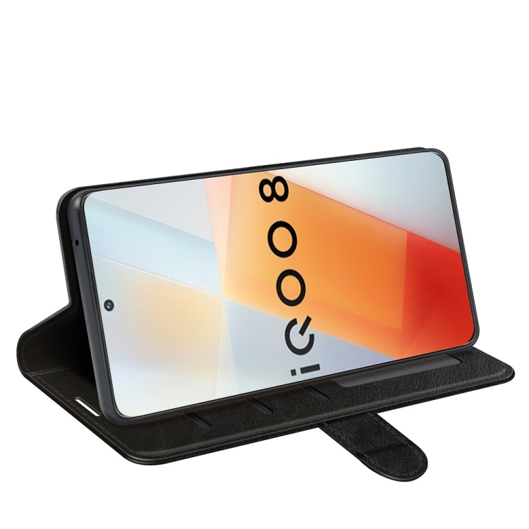 For vivo iQOO 8 R64 Texture Horizontal Flip Protective Case with Holder & Card Slots & Wallet& Photo Frame
