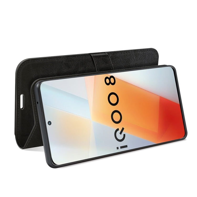 For vivo iQOO 8 R64 Texture Horizontal Flip Protective Case with Holder & Card Slots & Wallet& Photo Frame