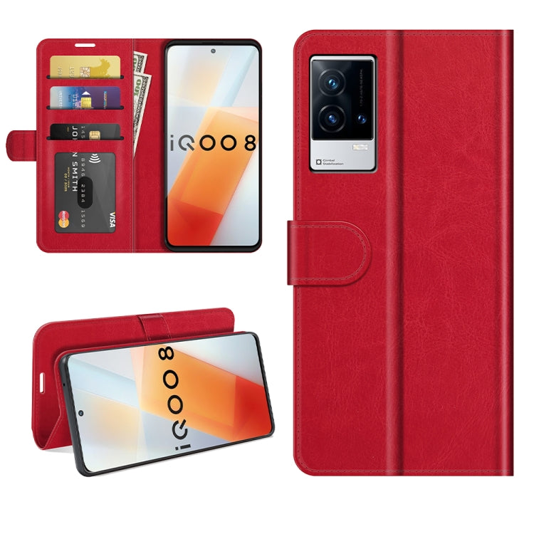 For vivo iQOO 8 R64 Texture Horizontal Flip Protective Case with Holder & Card Slots & Wallet& Photo Frame